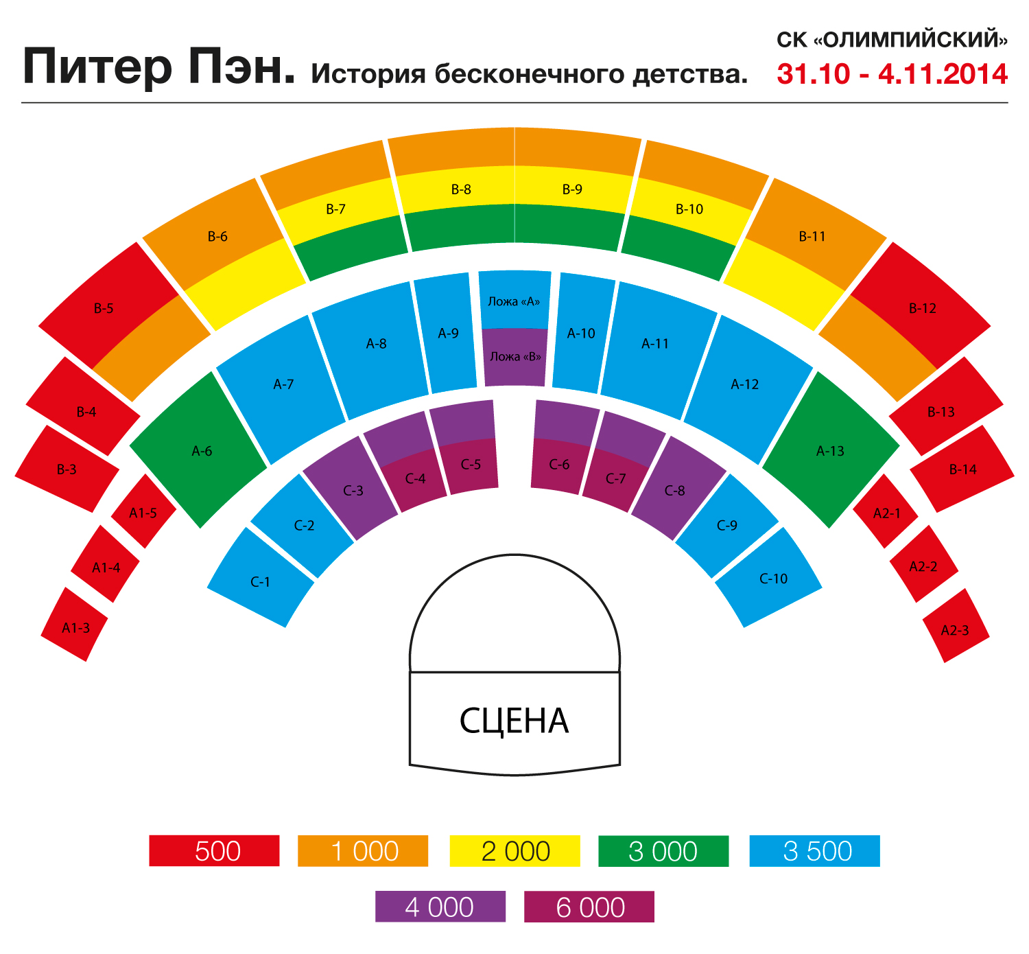 Схема зала московского театра мюзикла